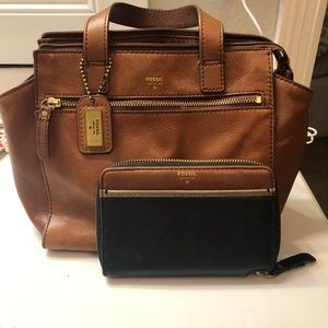Fossil Genuine Leather Purse and Leather Wallet